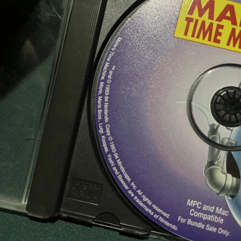 Mario's TIME MACHINE GAME 1993-94 PC & MAC Super MARIO NINTENDO DISC ONLY